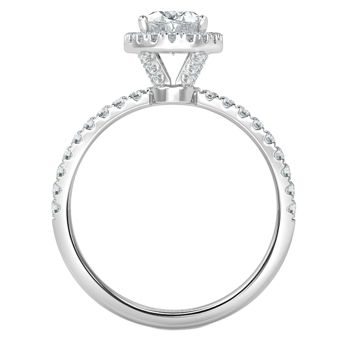 Elevated Oval Diamond Halo Engagement Ring
