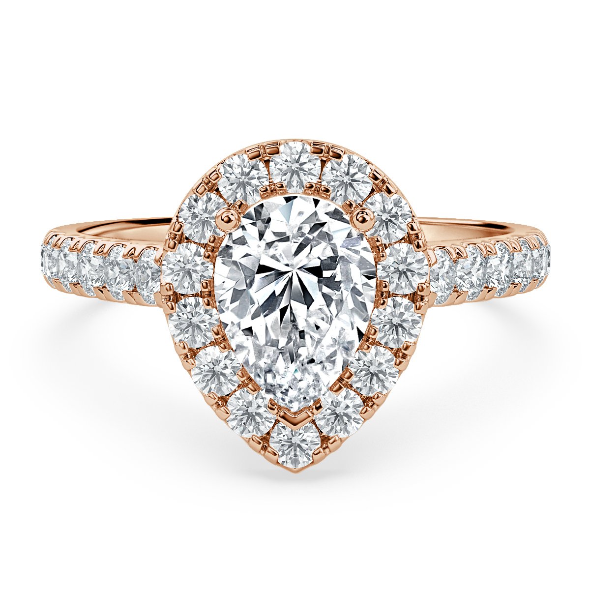 Forever Pear Diamond Halo Engagement Ring