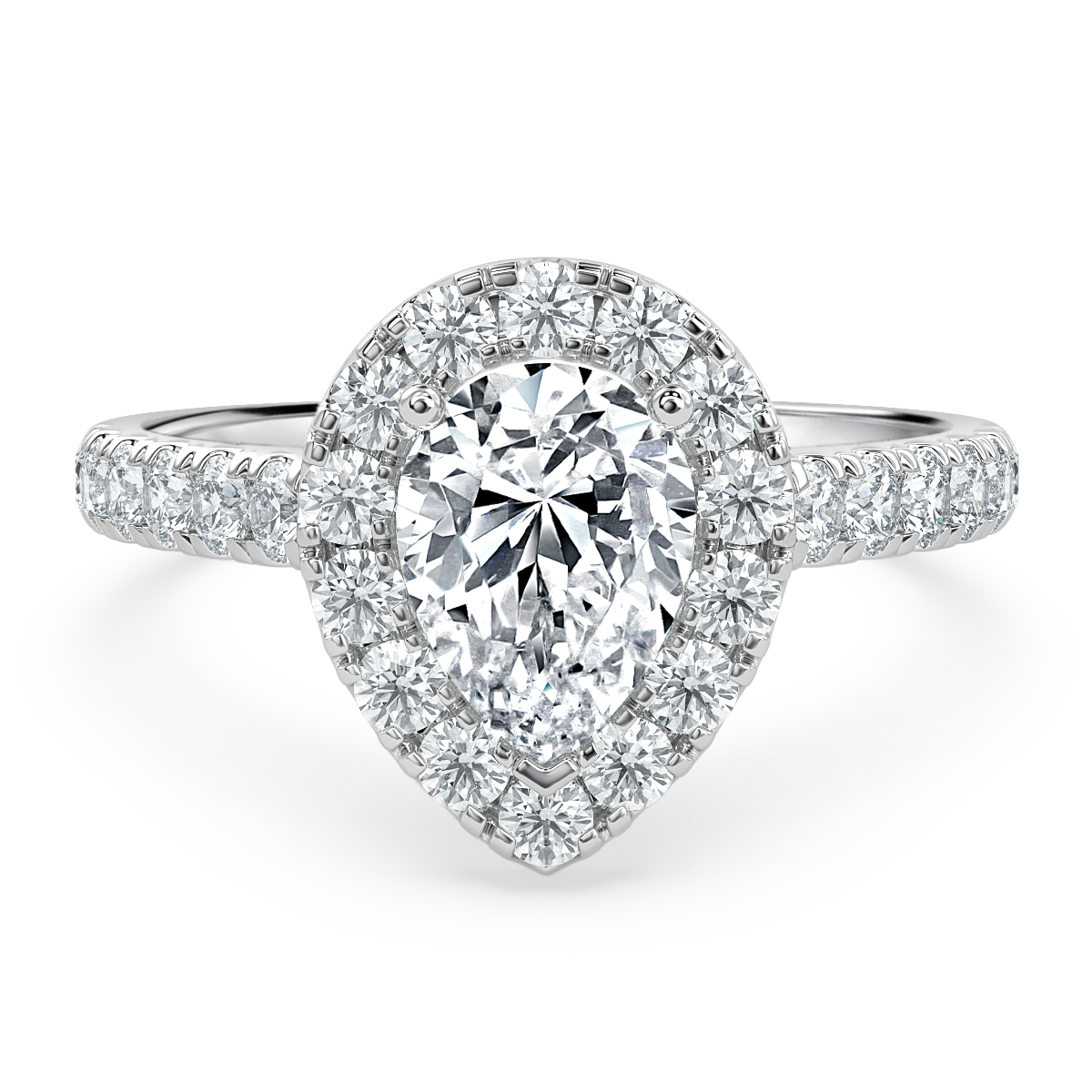 Forever Pear Diamond Halo Engagement Ring