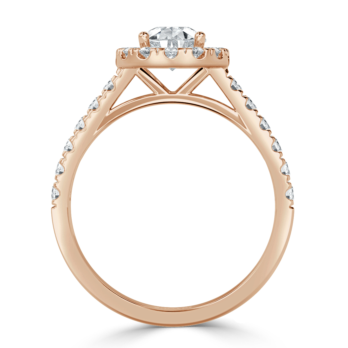 Forever Pear Diamond Halo Engagement Ring