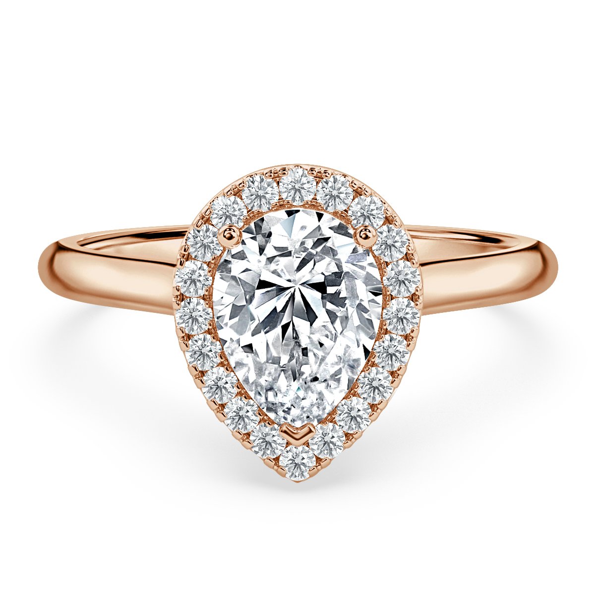 Classic Pear  Diamond Halo Engagement Ring