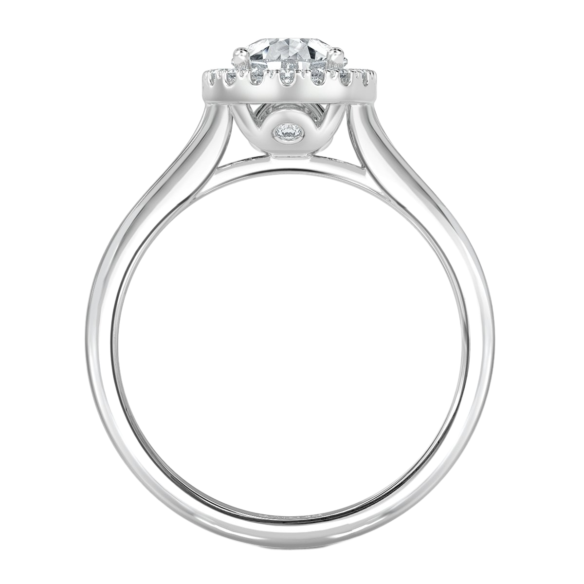 Classic Pear  Diamond Halo Engagement Ring
