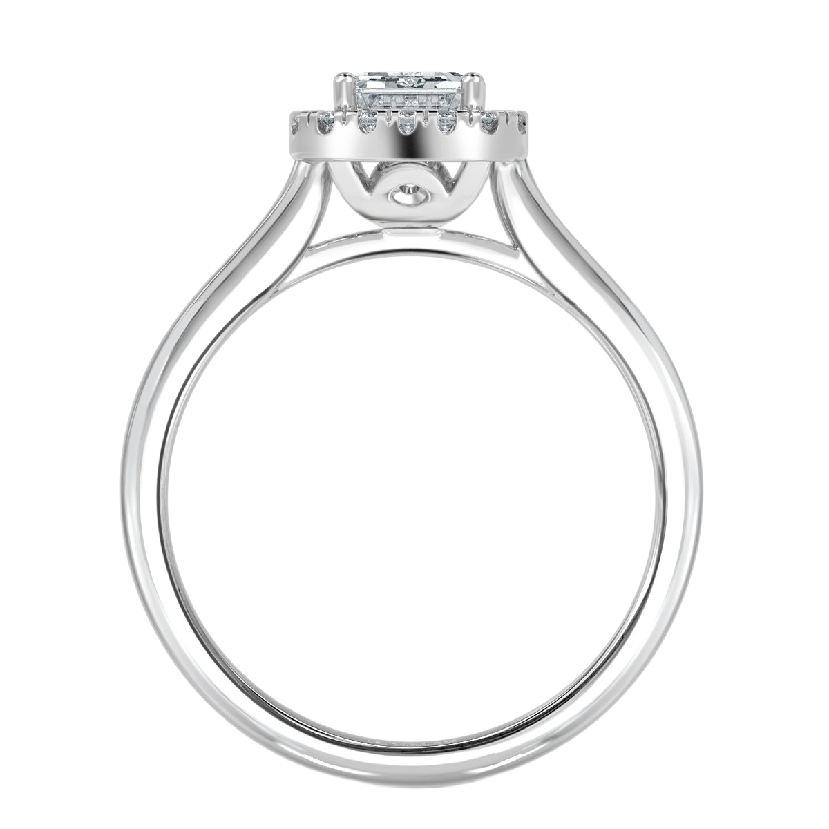 Classic Emerald Diamond Halo Engagement Ring