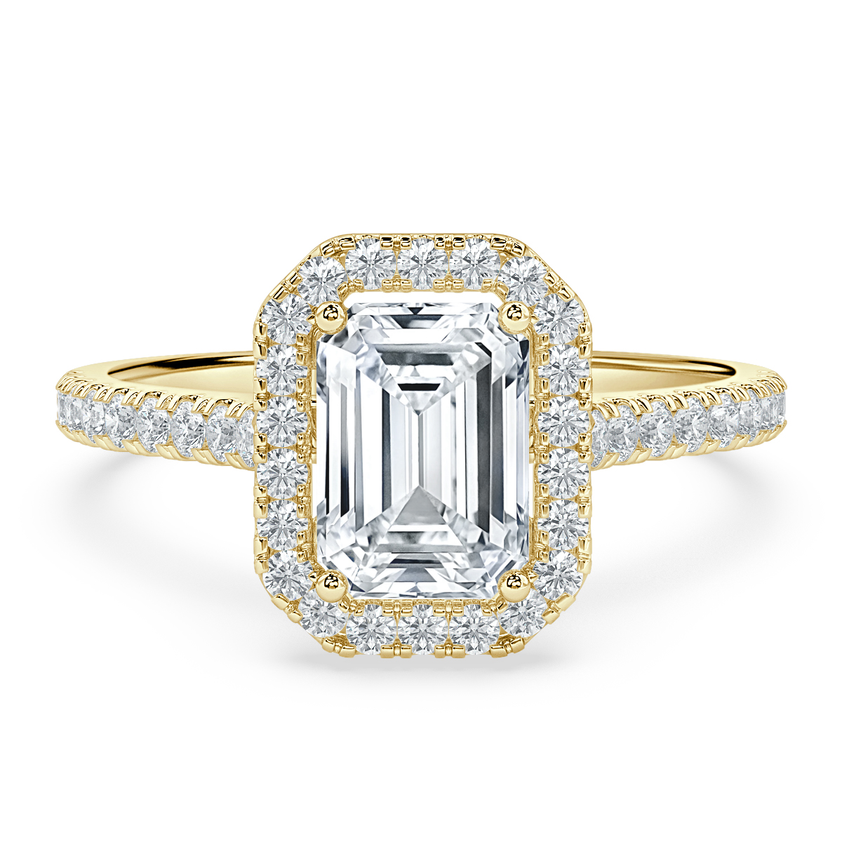 Forever Emerald Diamond Halo Engagement Ring