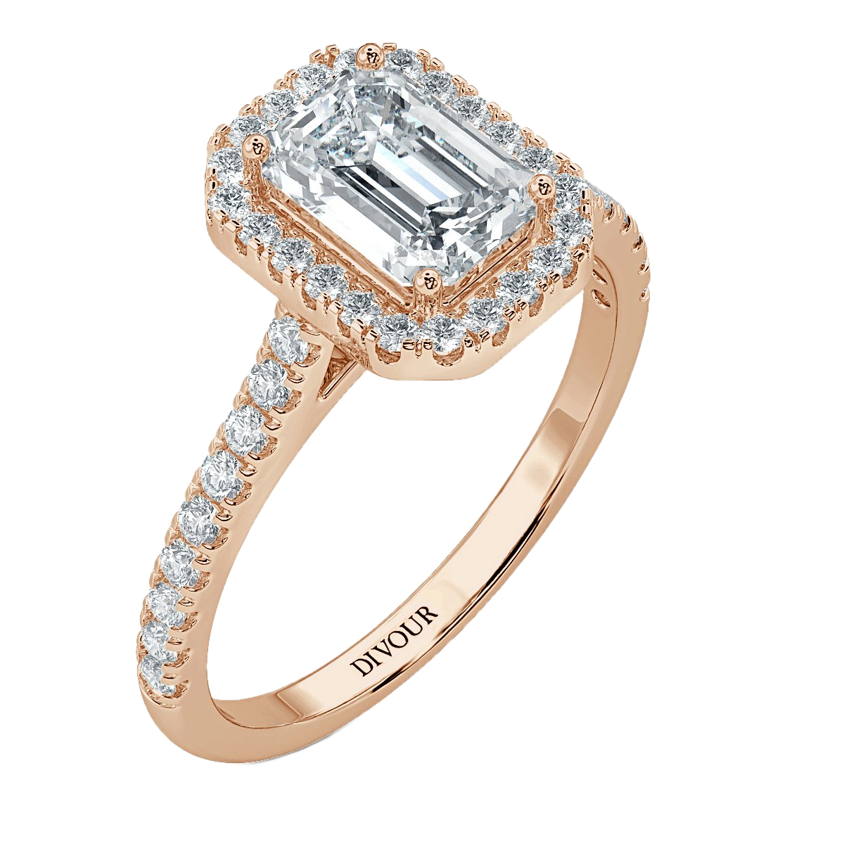 Forever Emerald Diamond Halo Engagement Ring