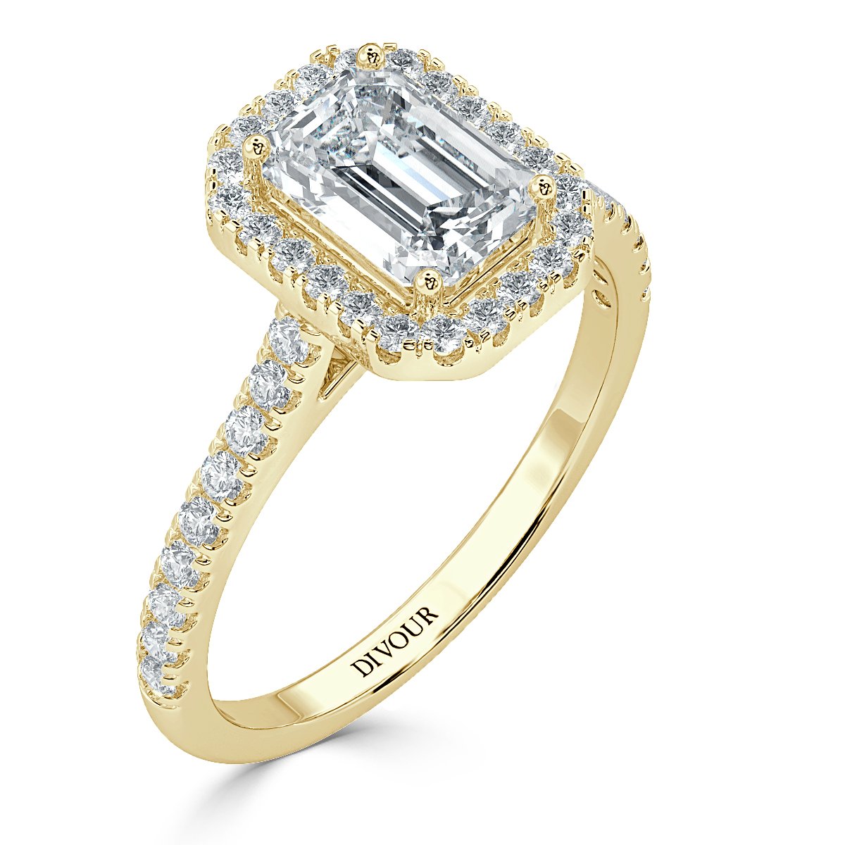 Forever Emerald Diamond Halo Engagement Ring