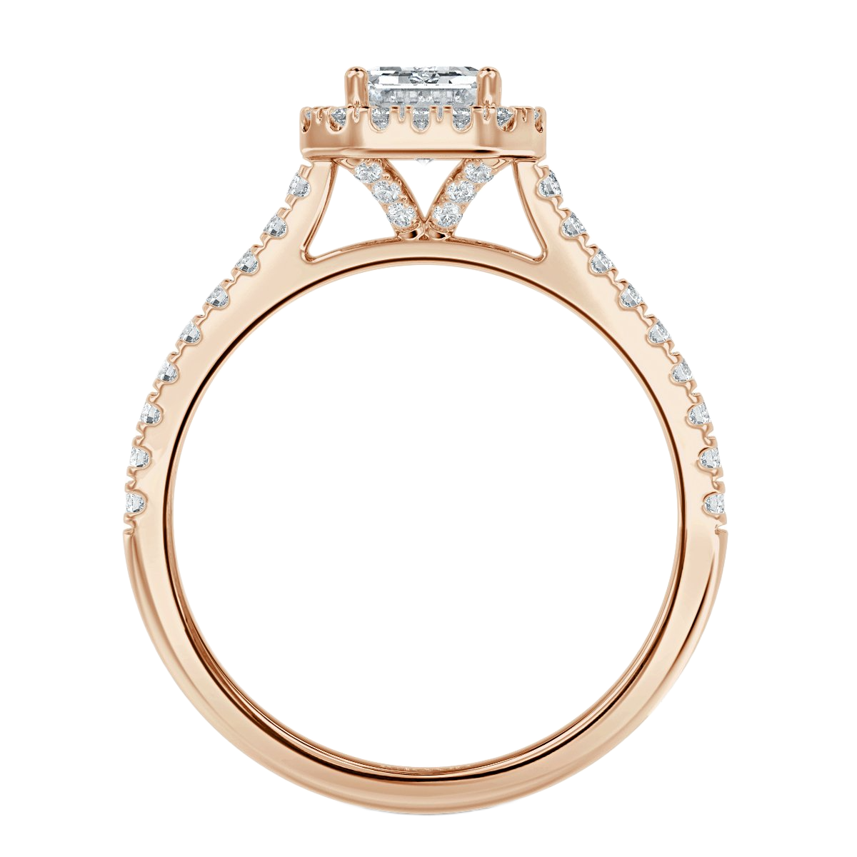 Forever Emerald Diamond Halo Engagement Ring