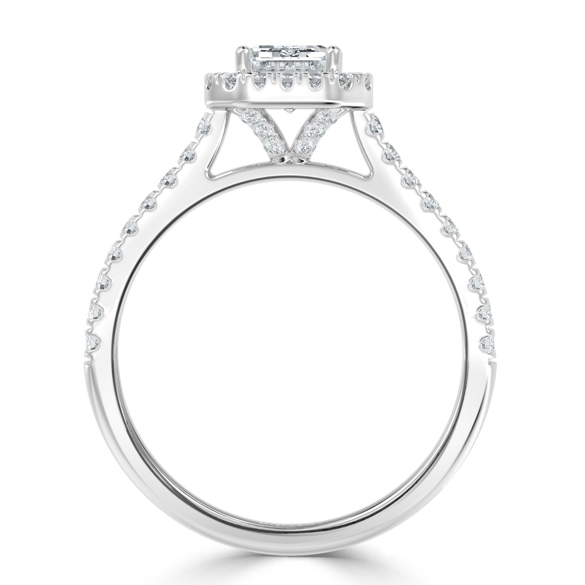 Forever Emerald Diamond Halo Engagement Ring