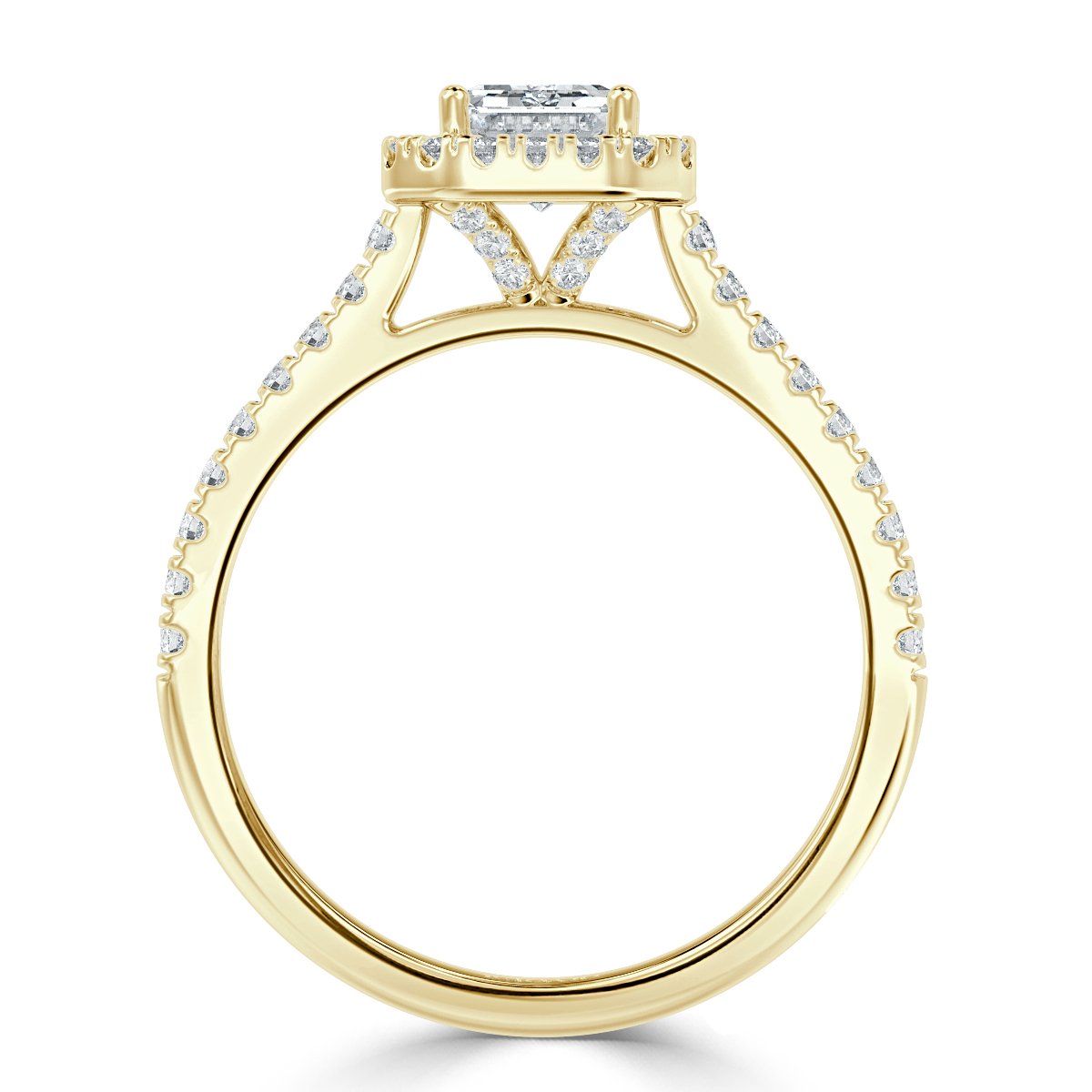 Forever Emerald Diamond Halo Engagement Ring