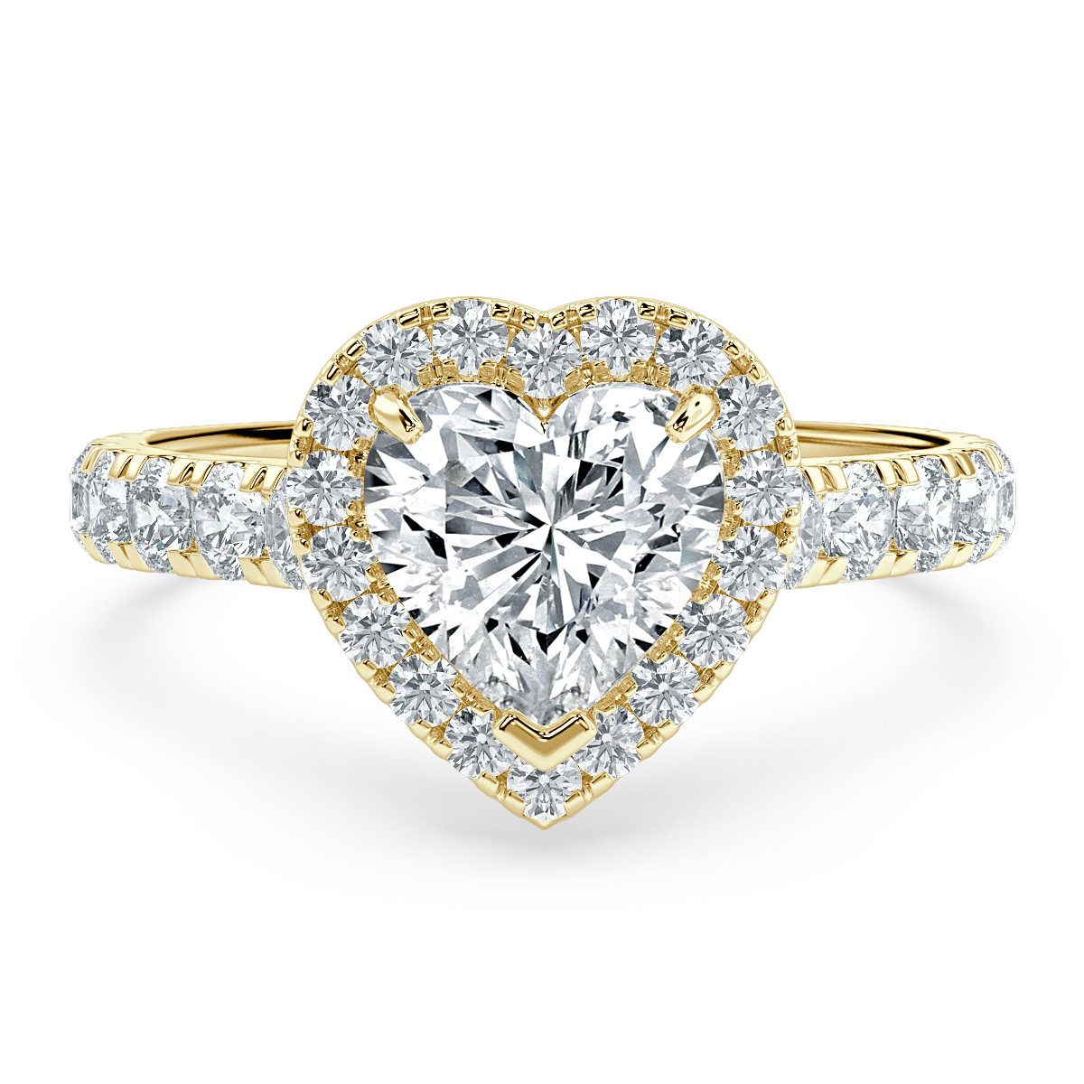 Forever Heart Diamond Halo Engagement Ring