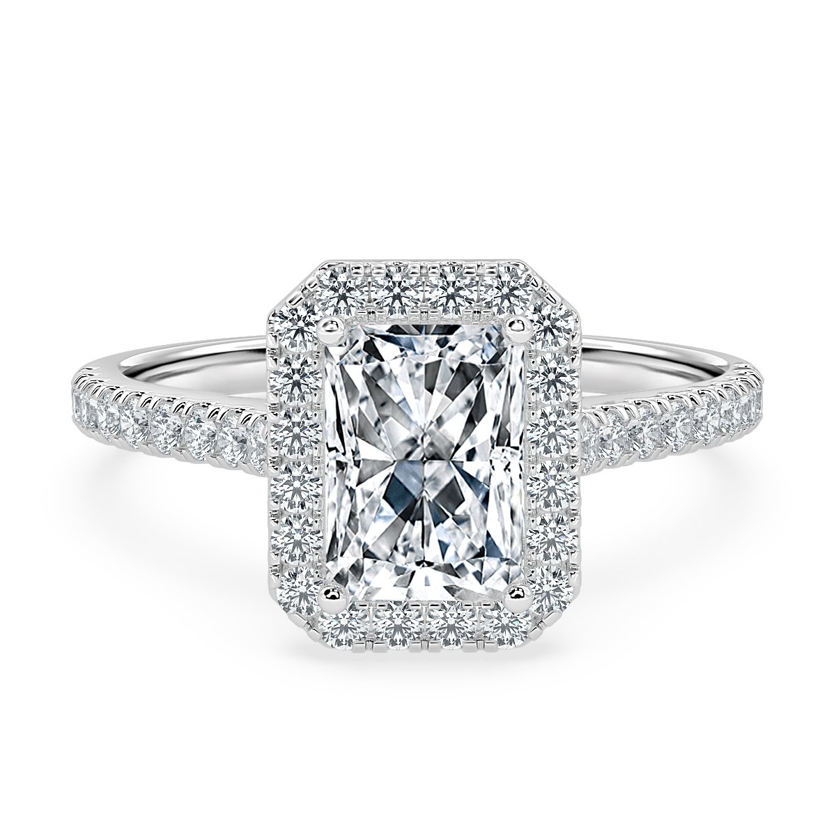 Radiant Diamond Halo Engagement Ring