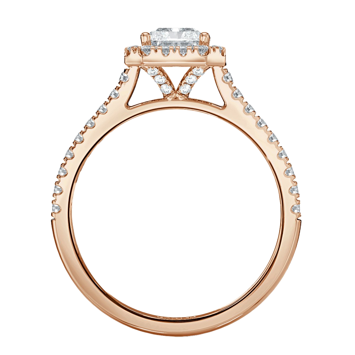 Radiant Diamond Halo Engagement Ring