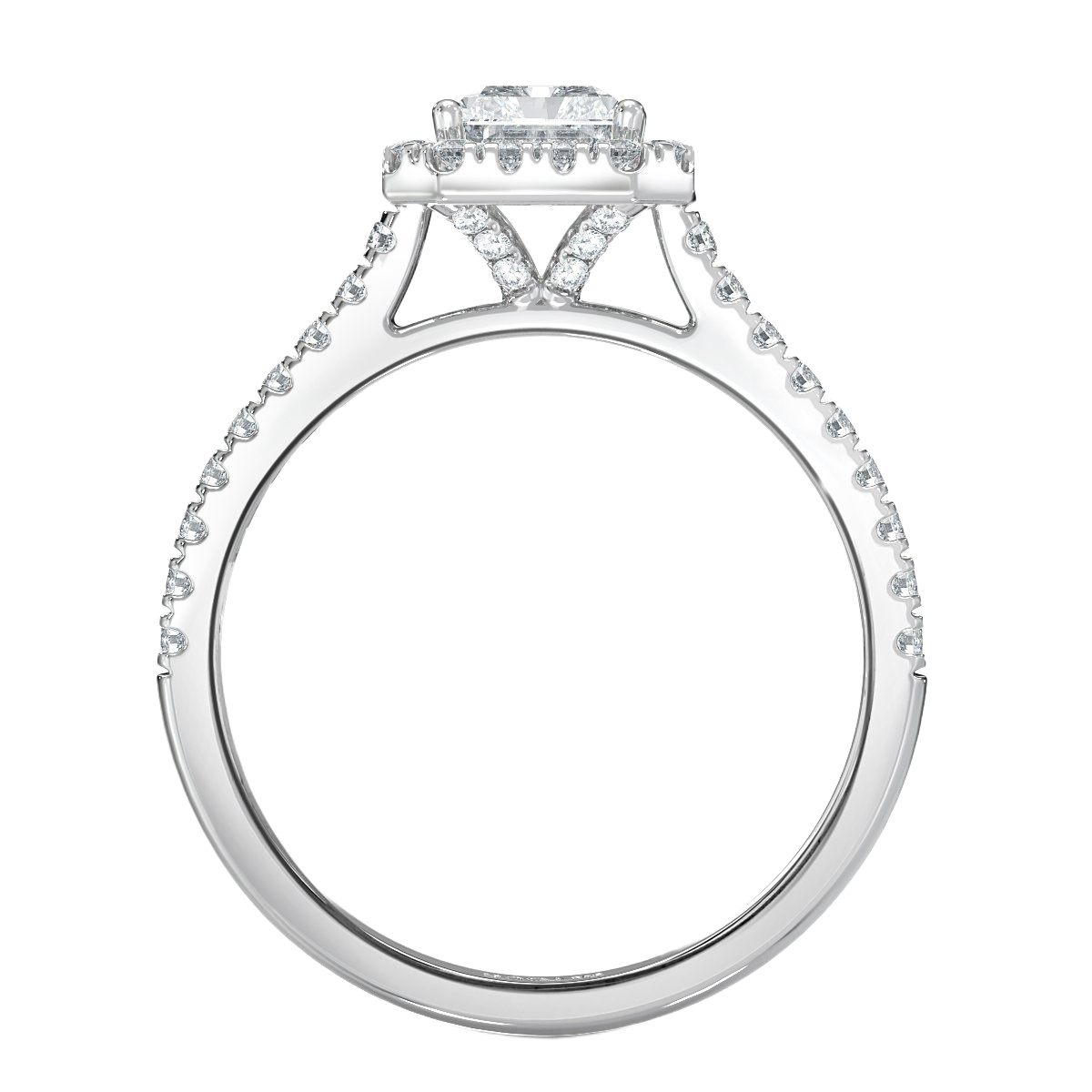 Radiant Diamond Halo Engagement Ring