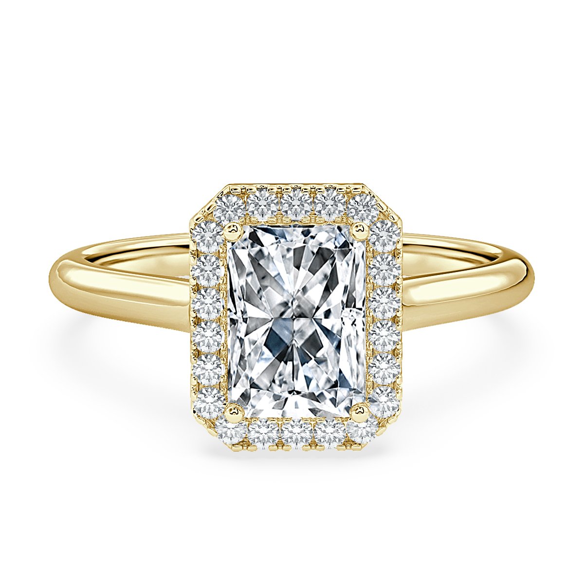 Classic Radiant Diamond Halo Engagement Ring