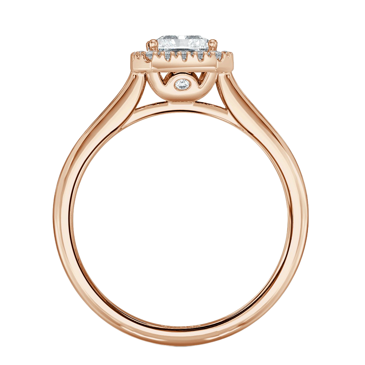 Classic Radiant Diamond Halo Engagement Ring