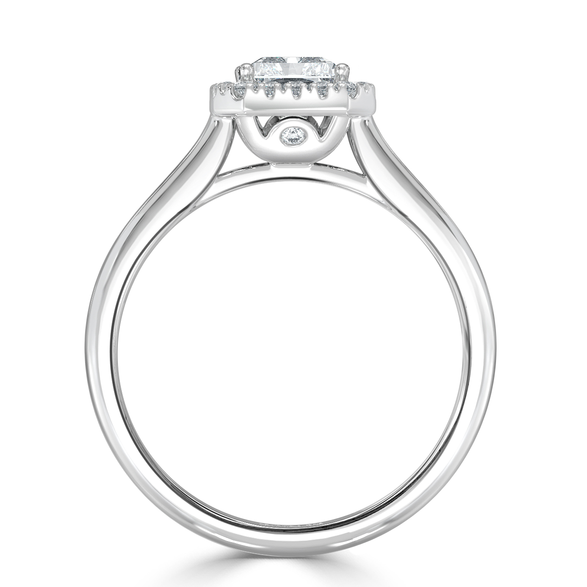 Classic Radiant Diamond Halo Engagement Ring