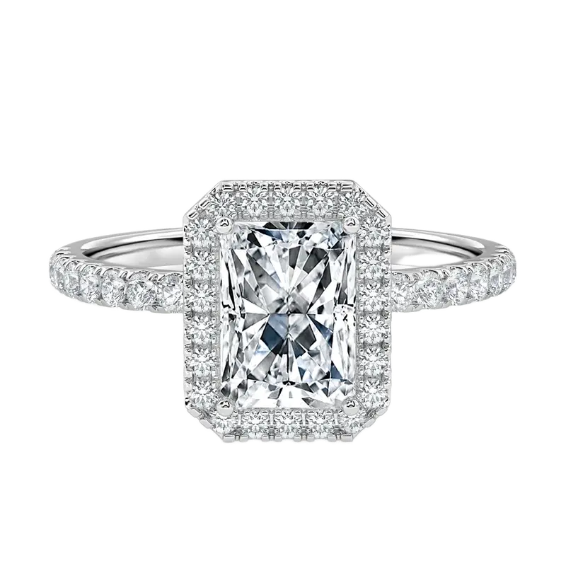 Radiant Diamond Halo Engagement Ring