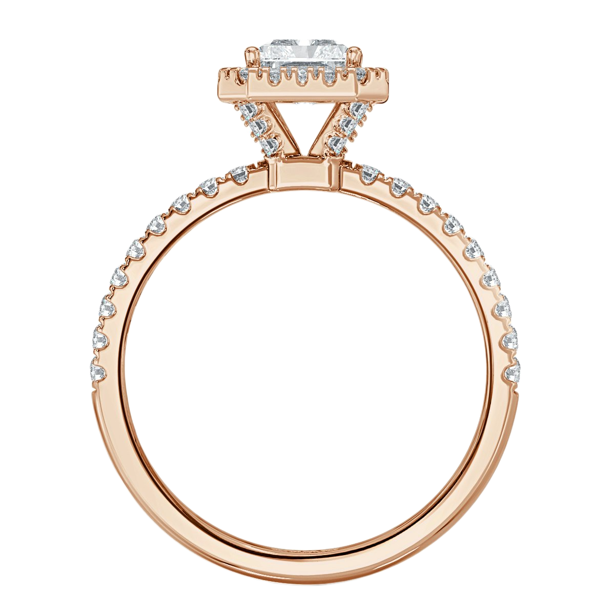 Radiant Diamond Halo Engagement Ring