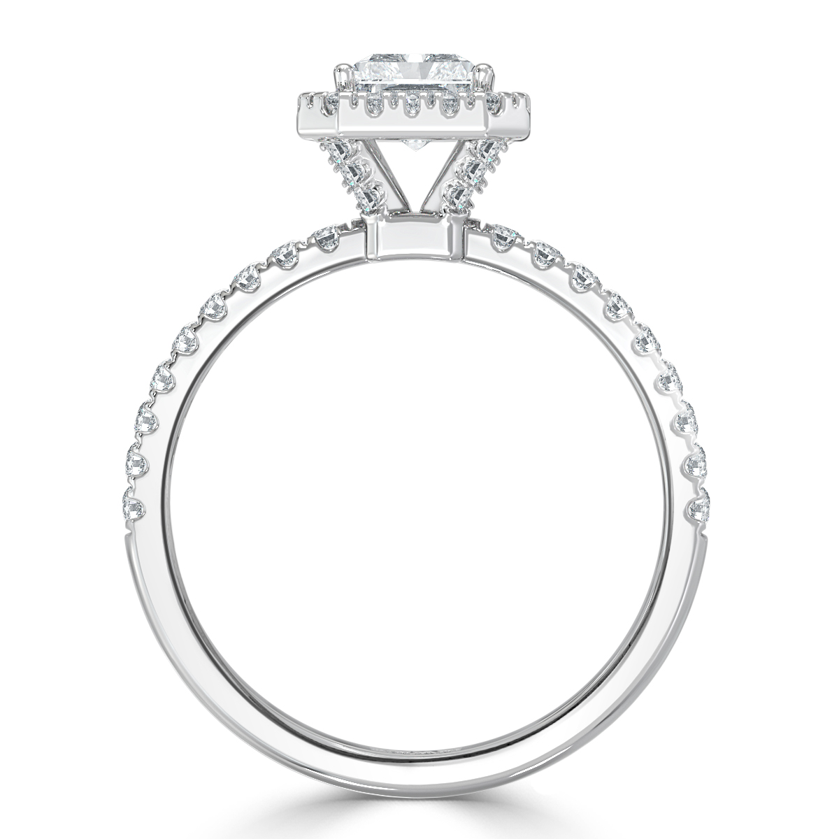 Radiant Diamond Halo Engagement Ring