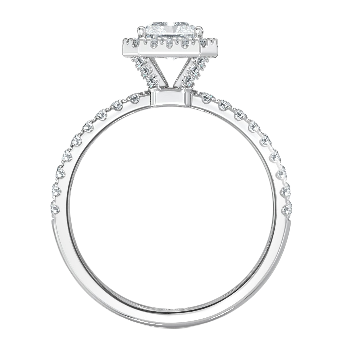 Radiant Diamond Halo Engagement Ring