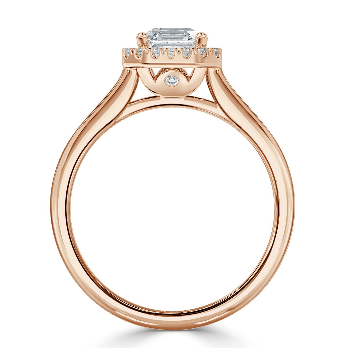 Classic Asscher  Diamond Halo Engagement Ring