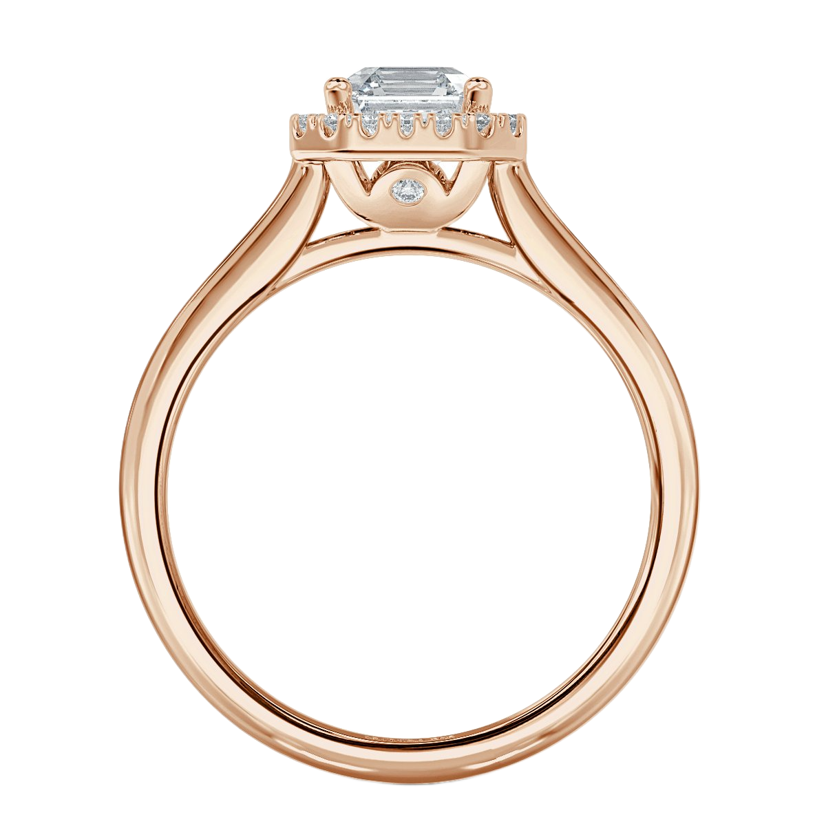 Classic Asscher  Diamond Halo Engagement Ring