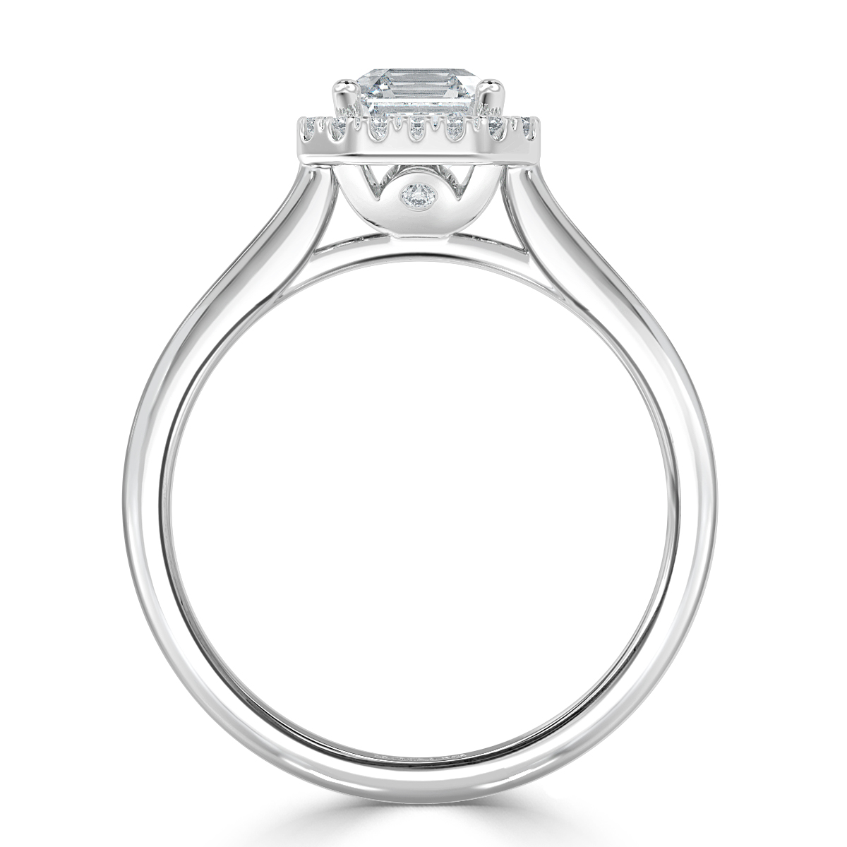 Classic Asscher  Diamond Halo Engagement Ring