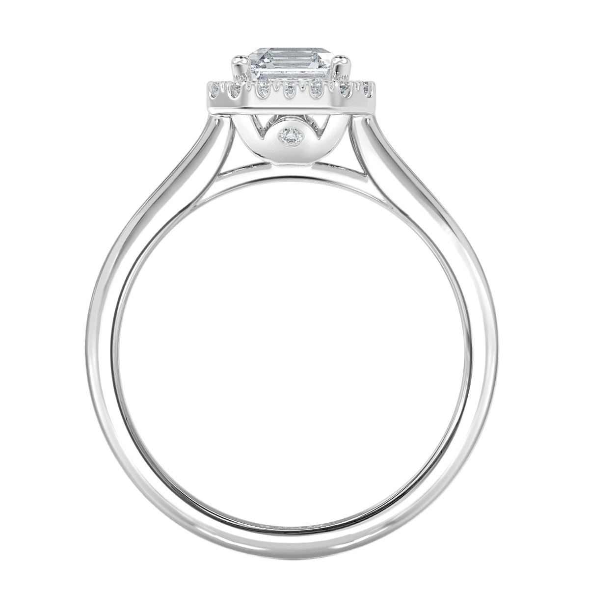 Classic Asscher  Diamond Halo Engagement Ring