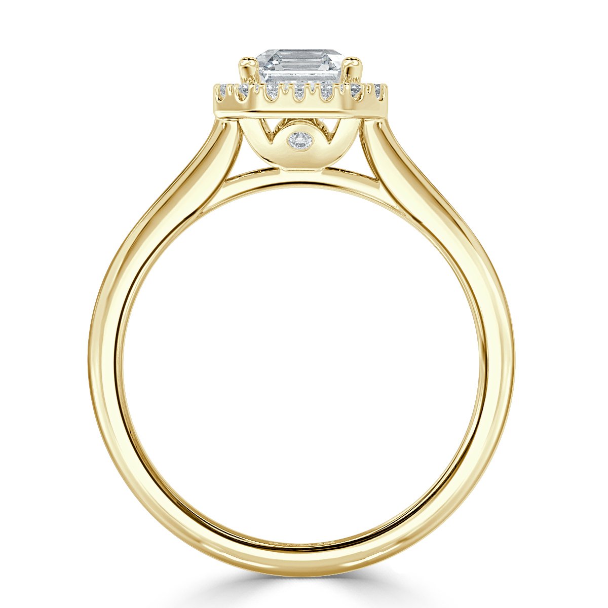 Classic Asscher  Diamond Halo Engagement Ring