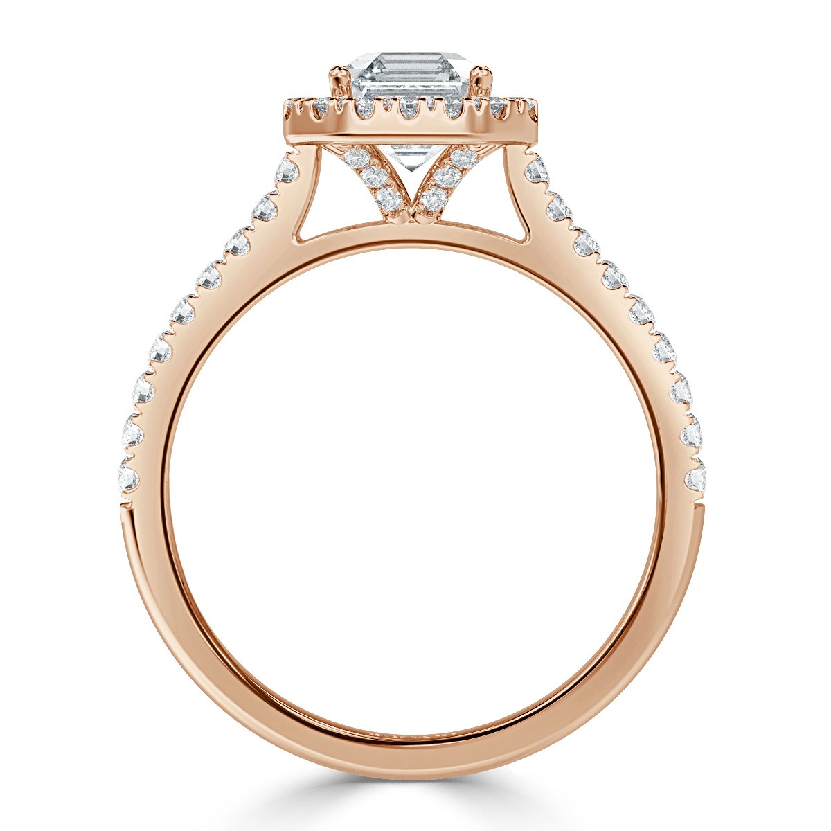 Forever Asscher Diamond Halo Engagement Ring