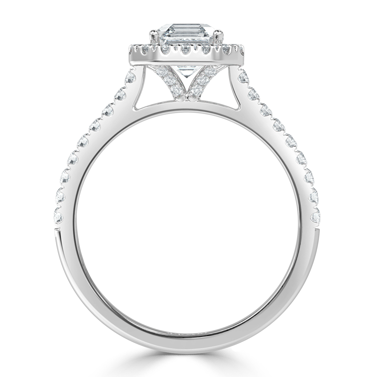 Forever Asscher Diamond Halo Engagement Ring