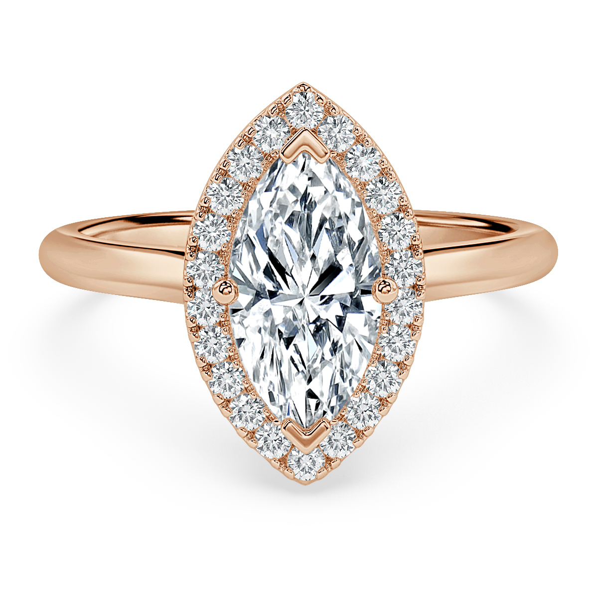 Classic Marquise Diamond  Halo Ring
