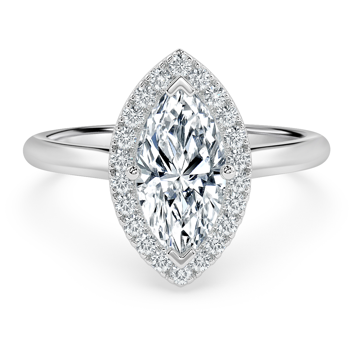 Classic Marquise Diamond  Halo Ring