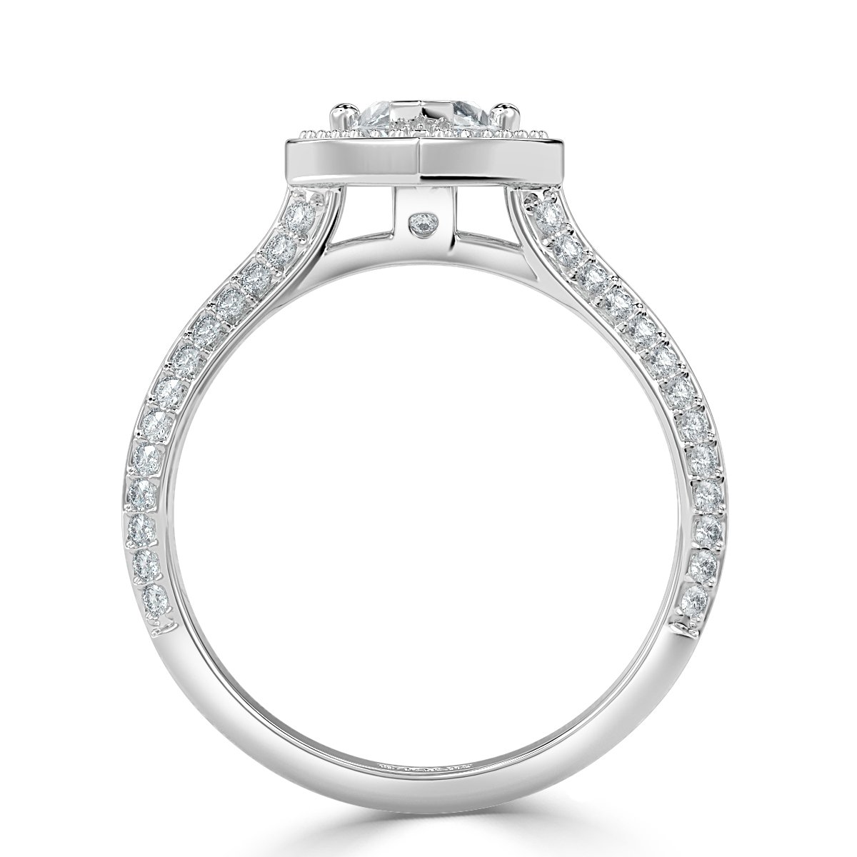 Knife edge Marquise Diamond Halo Engagement Ring