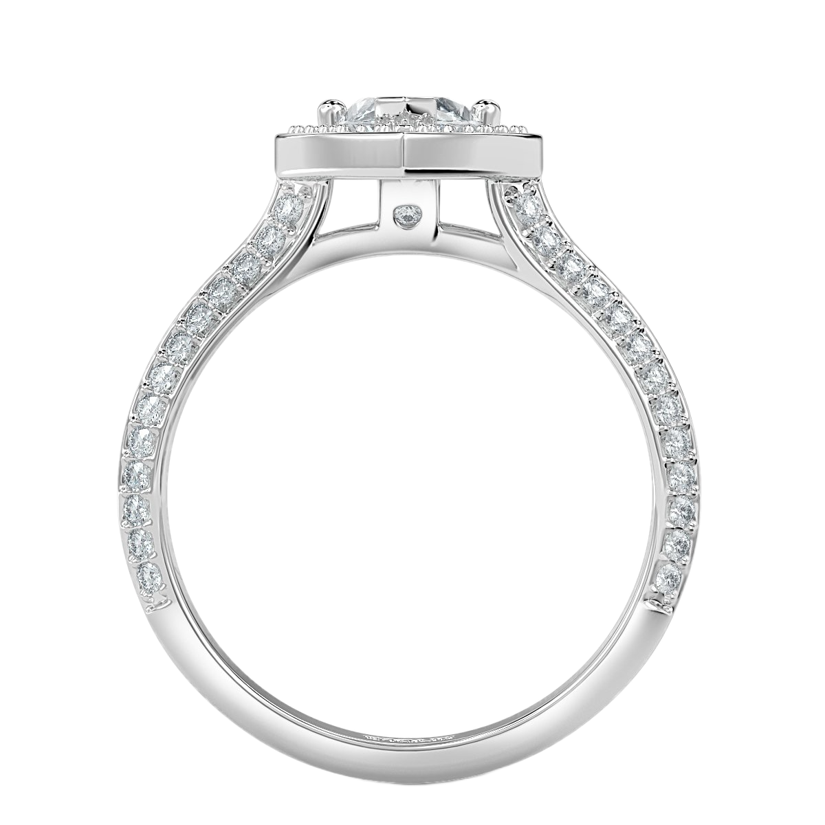 Knife edge Marquise Diamond Halo Engagement Ring