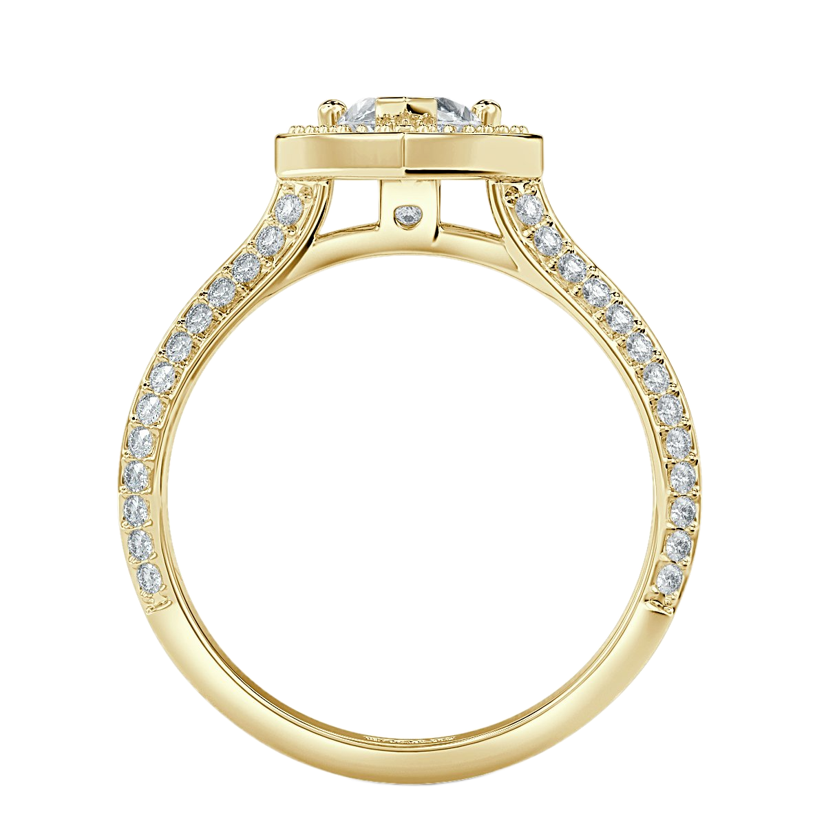 Knife edge Marquise Diamond Halo Engagement Ring