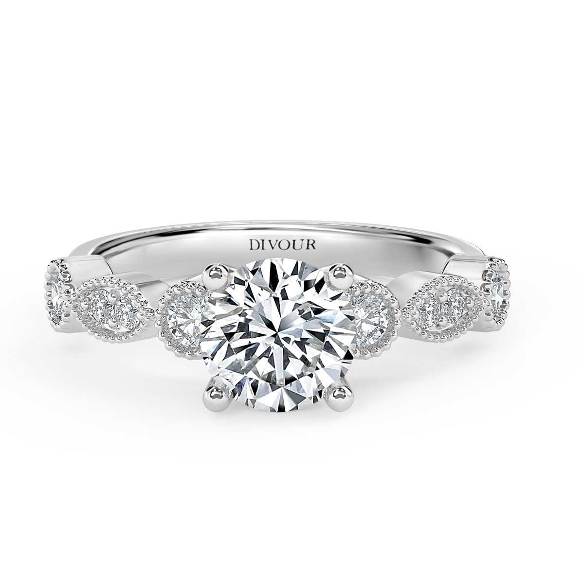 Gabriel & Co. 14k White Gold Victorian Vintage Engagement Ring | Roth  Jewelers