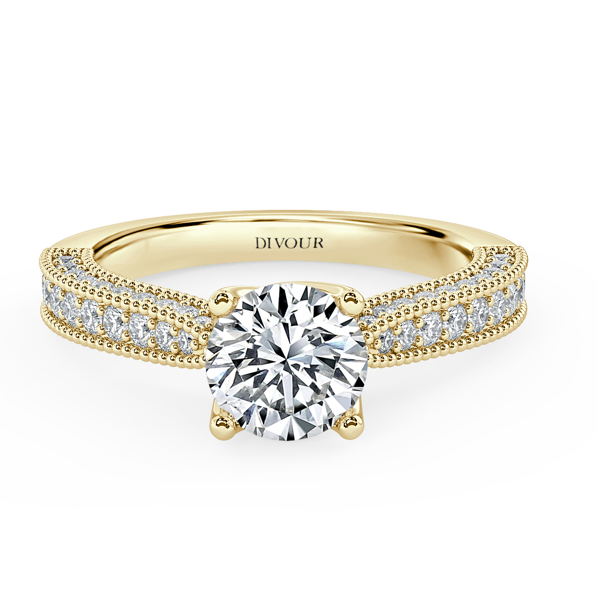 Edward - Round Diamond  Vintage Engagement Ring