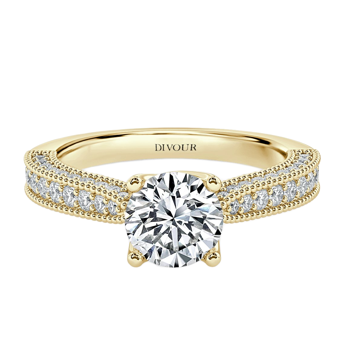 Edward - Round Diamond  Vintage Engagement Ring