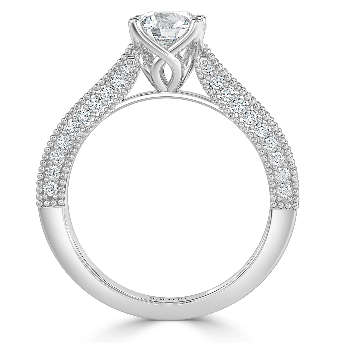 Edward - Round Diamond  Vintage Engagement Ring