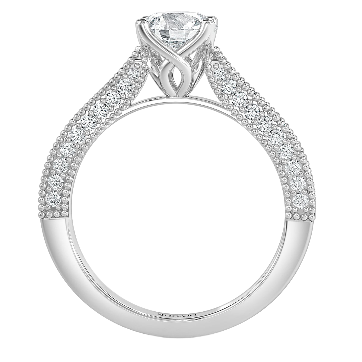Edward - Round Diamond  Vintage Engagement Ring
