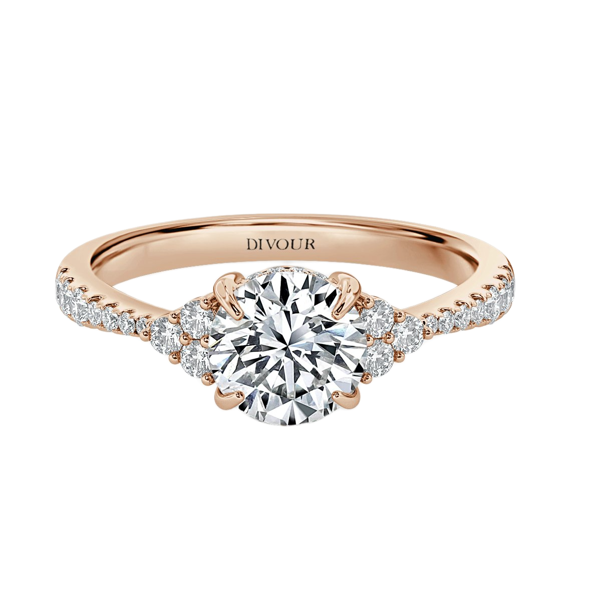 Trefoil Round Diamond Vintage Engagement Ring