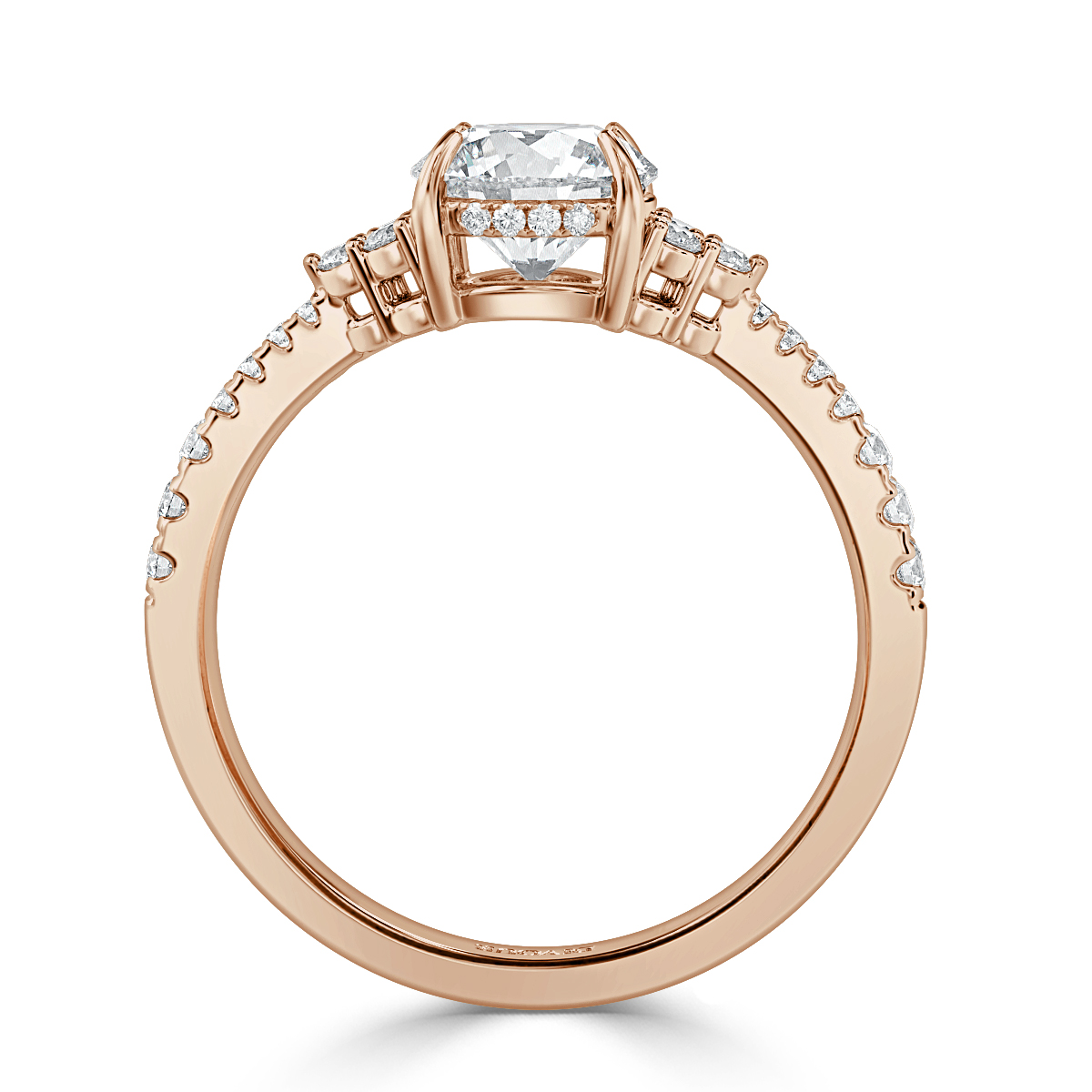 Trefoil Round Diamond Vintage Engagement Ring