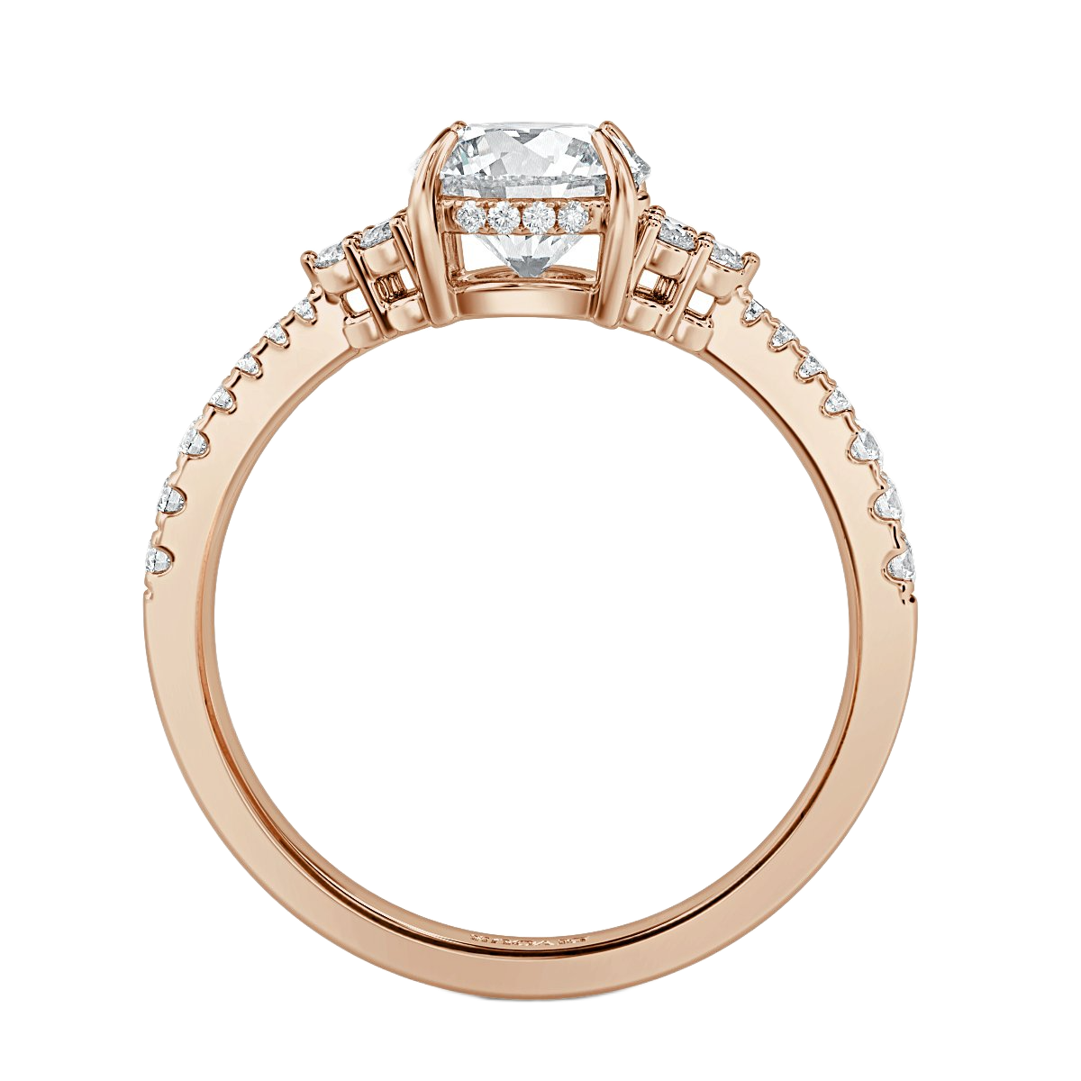 Trefoil Round Diamond Vintage Engagement Ring