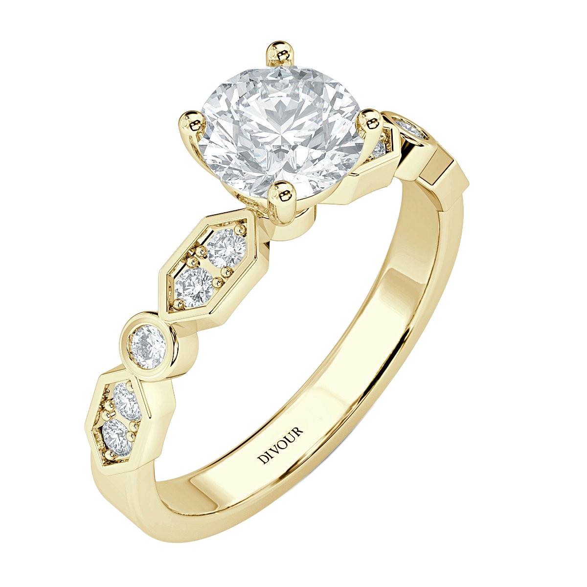 ROMA Round Diamond Vintage Engagement Ring