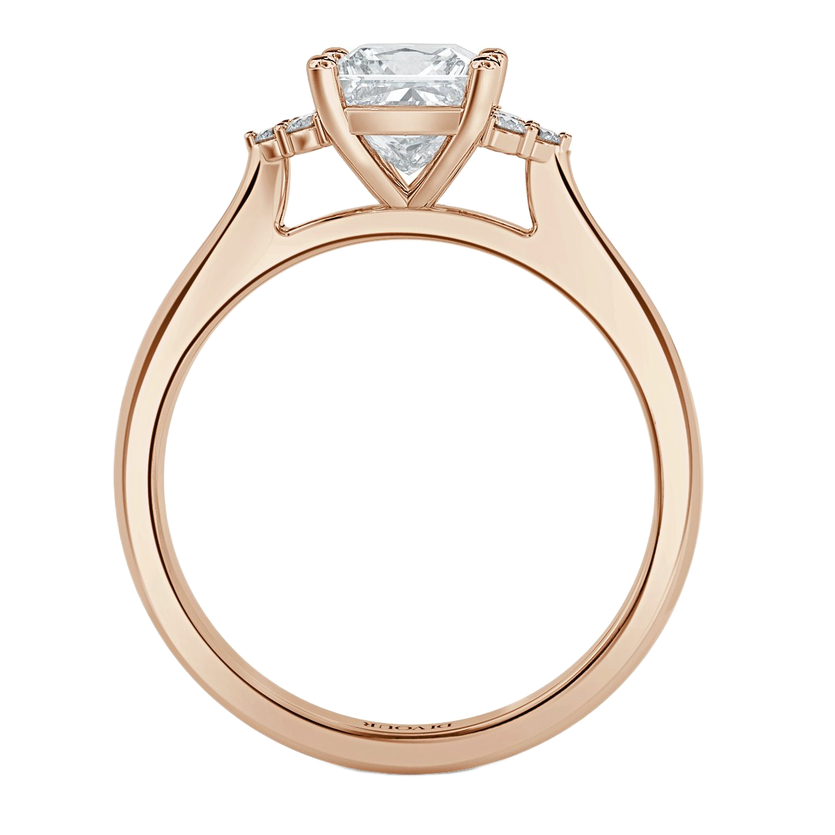 Trefoil Princess Diamond Vintage Engagement Ring