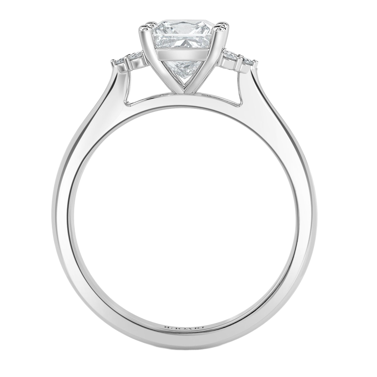 Trefoil Princess Diamond Vintage Engagement Ring