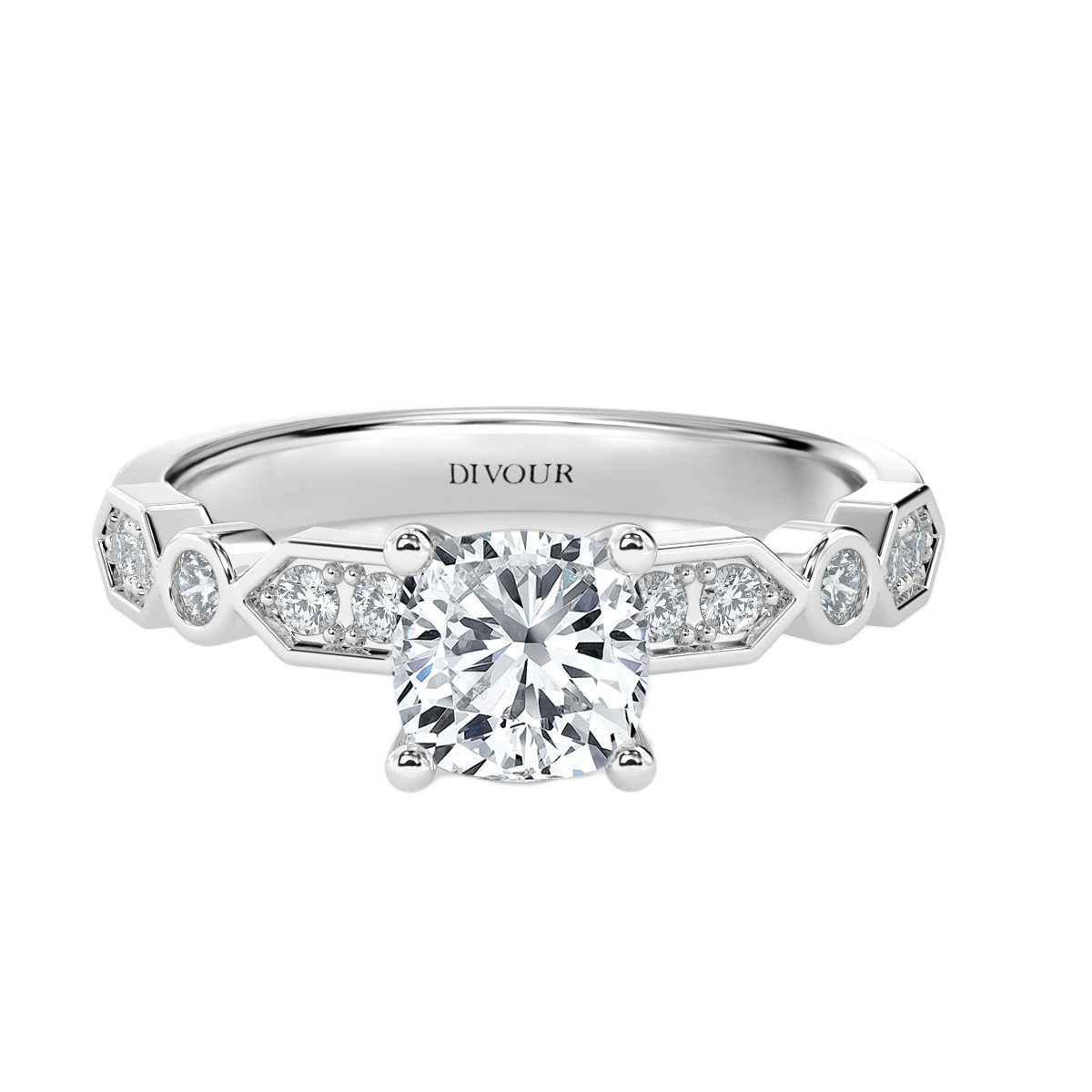ROMA Cushion Diamond Vintage Engagement Ring