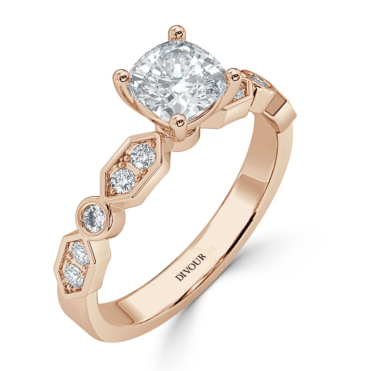 ROMA Cushion Diamond Vintage Engagement Ring