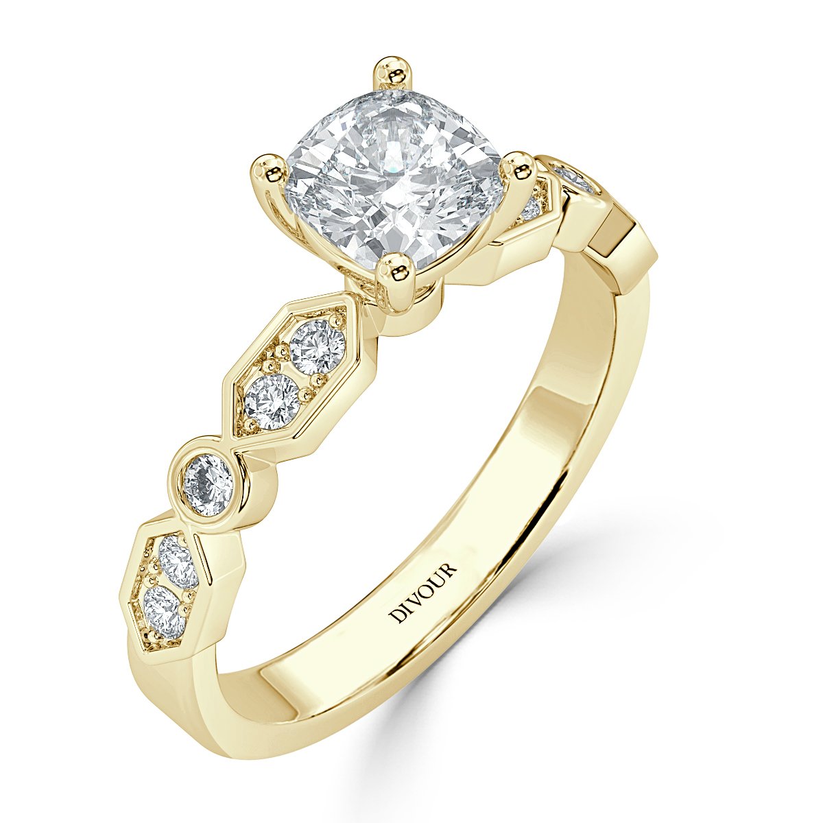 ROMA Cushion Diamond Vintage Engagement Ring